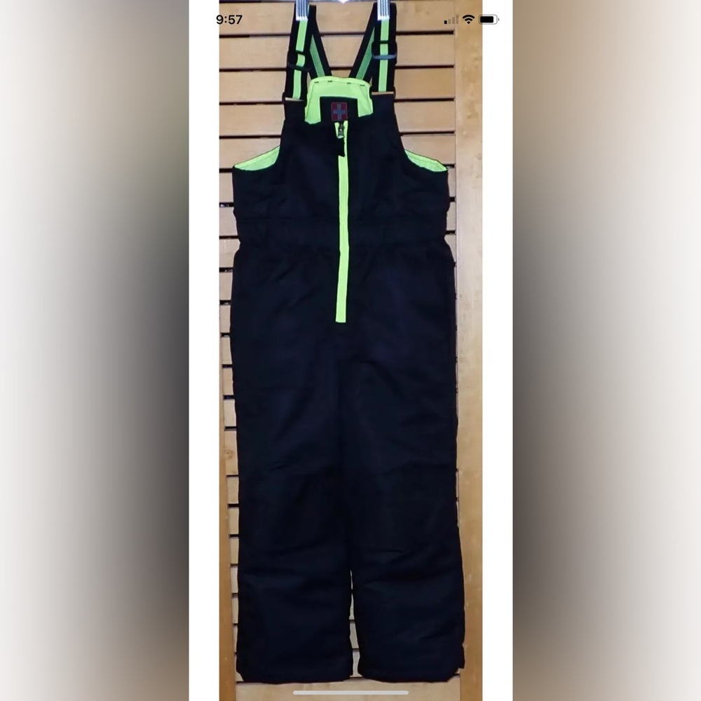 Swiss Tech Ski Snow Bibs Pants Youth Kids Pants Size XS 4-5  Black